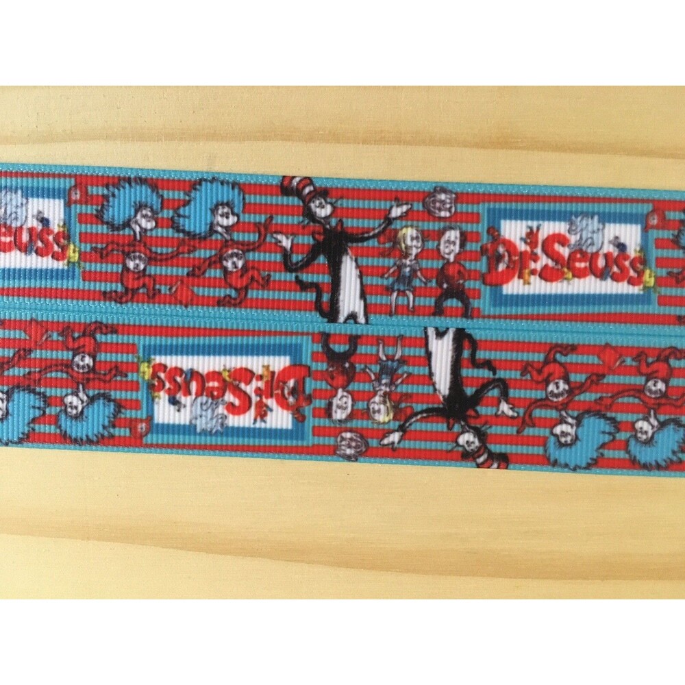 Grosgrain Ribbon Dr. Seuss Cat In The Hat 50 yd 1 Inch Wide Craft Supplies Bows